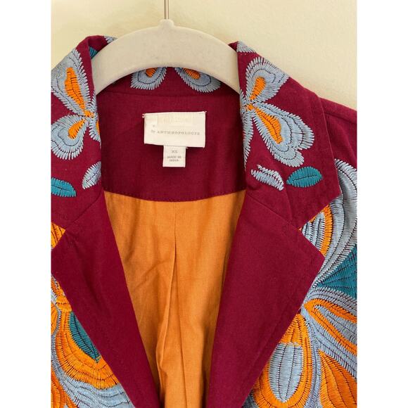 Anthropologie Floral Embroidered Jacket - Picture 4 of 8